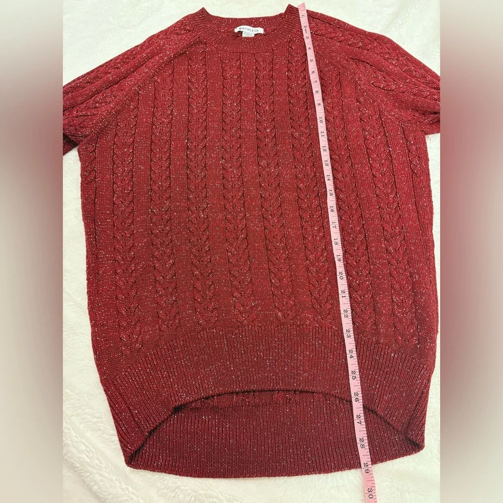Athleta Crossroads Crew Sweater Red Metallic Size S - Picture 7 of 9
